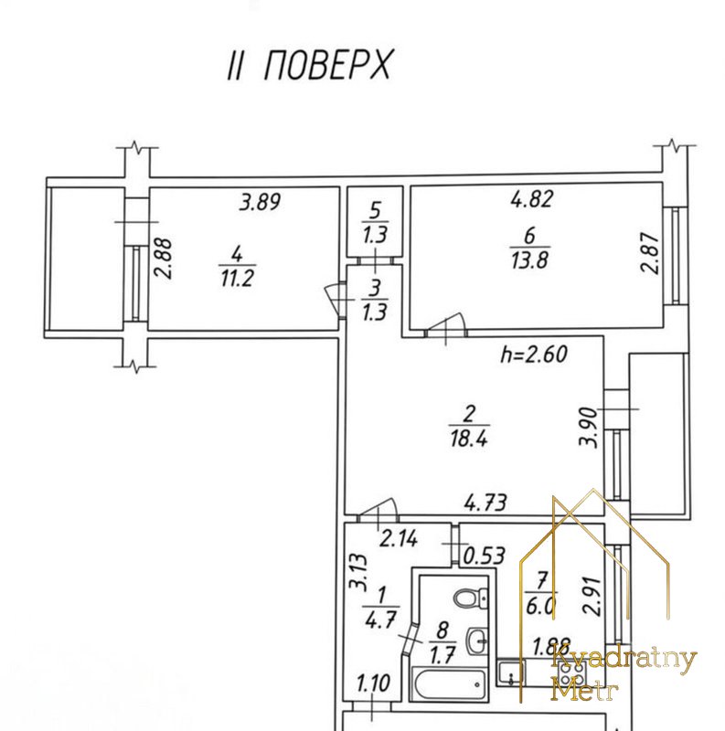 ГАЗ!!!3-х кімнатна.Пересипський район.2-й поверх — фото 7