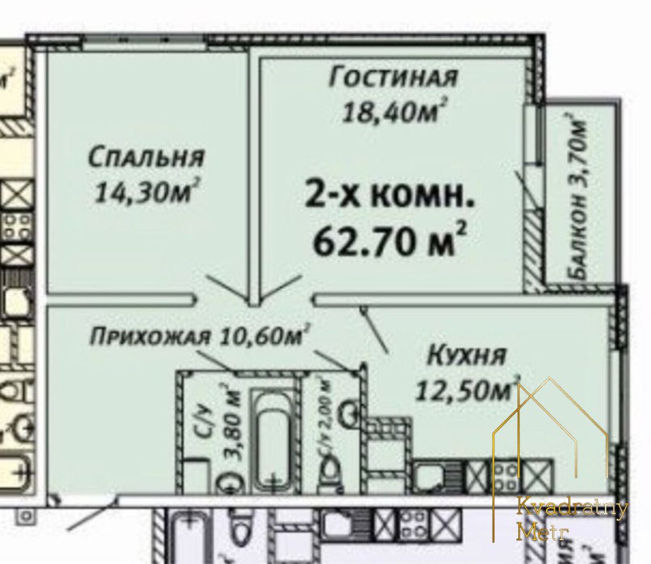 Альтаир-1! Топ-цена! 2-комнатная с ремонтом! — снимка 6